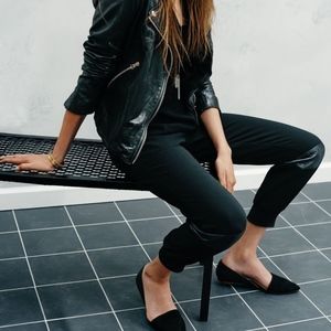 Madewell Lydia Flat Black Leather Sz 7.5